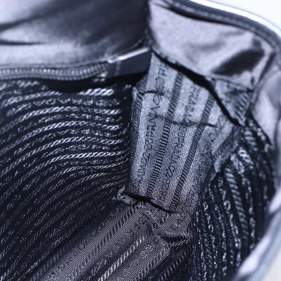 PRADA Shoulder Bag Nylon Black Silver Auth am9570V - Picture 12 of 16